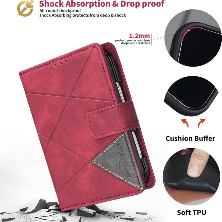 Magnetic Buckle Rhombus Texture Leather Phone Case, For iPhone Duo