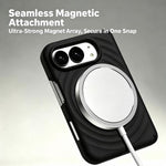 Dual Axis Liquid Silicone Wave Magnetic Phone Case, For iPhone Duo