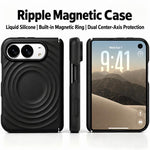 Dual Axis Liquid Silicone Wave Magnetic Phone Case, For iPhone Duo