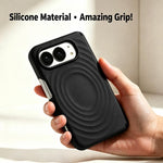 Dual Axis Liquid Silicone Wave Magnetic Phone Case, For iPhone Duo
