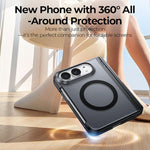 Integrated Shell And Flim Translucent Spring Hinge Holder Magnetic Phone Case, For iPhone Duo