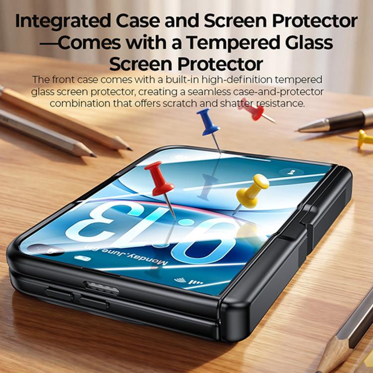 Integrated Shell And Flim Translucent Spring Hinge Holder Magnetic Phone Case, For iPhone Duo