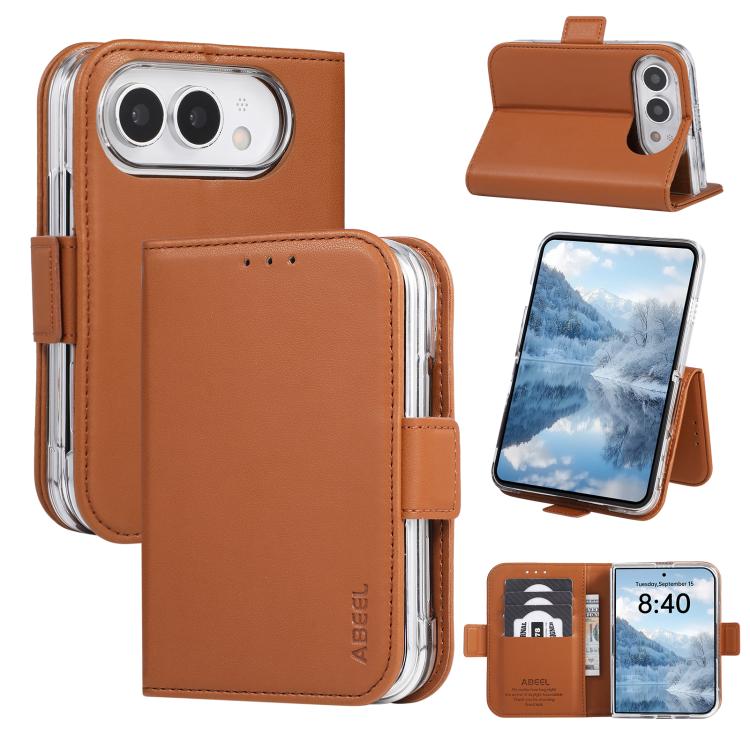 ABEEL RFID Side Buckle Leather Phone Case, For iPhone Duo