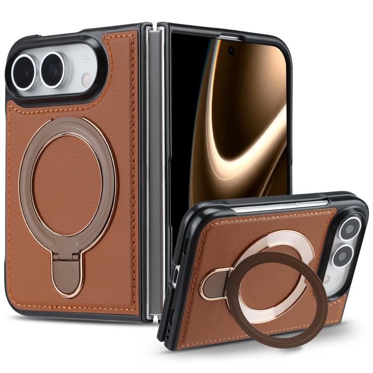 F12 360 Rotation Magnetic Holder PU Phone Case, For iPhone Duo