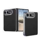 Frosted Leather Hinge Shockproof Phone Case, For iPhone Duo