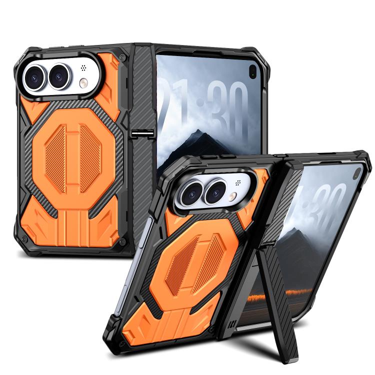 Hidden Metal Holder Magnetic Shockproof Phone Case, For iPhone Duo