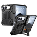 Hidden Metal Holder Magnetic Shockproof Phone Case, For iPhone Duo