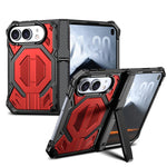 Hidden Metal Holder Magnetic Shockproof Phone Case, For iPhone Duo