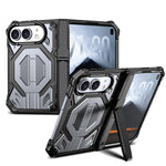 Hidden Metal Holder Magnetic Shockproof Phone Case, For iPhone Duo