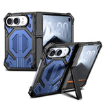 Hidden Metal Holder Magnetic Shockproof Phone Case, For iPhone Duo