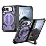 Hidden Metal Holder Magnetic Shockproof Phone Case, For iPhone Duo