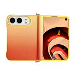 Side Clamp Hinge Magnetic Colorful Gradient Leather Texture Phone Case, For iPhone Duo