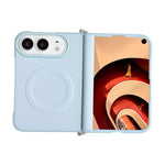 Side Clamp Dual Magnetic Axis Solid Color Leather Texture Phone Case, For iPhone Duo