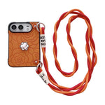 Impression Camellia Pattern Protective Phone Case with Long Lanyard, For iPhone Duo