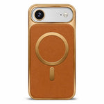 High-Gloss Leather-textured Back Magnetic Phone Case, For iPhone Air