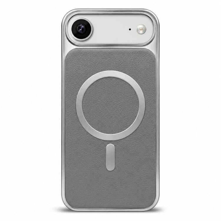 High-Gloss Leather-textured Back Magnetic Phone Case, For iPhone Air