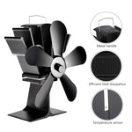 YL602 5-Blade High Temperature Metal Heat Powered Fireplace Stove Fan, YL602 (Grey), YL602 (Gold), YL602 (Rose Red), YL602 (Silver), YL602 (Black), YL602 (Bronze)