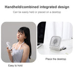 F20 Electroplating Handheld Fan Portable Desktop Folding Mute USB Hanging Neck Fan, F20 (Green), F20 (Blue), F20 (White), F20 (Pink)