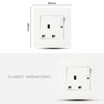86 Type PC 13A Three Hole Power Socket with Light Switch, UK Plug