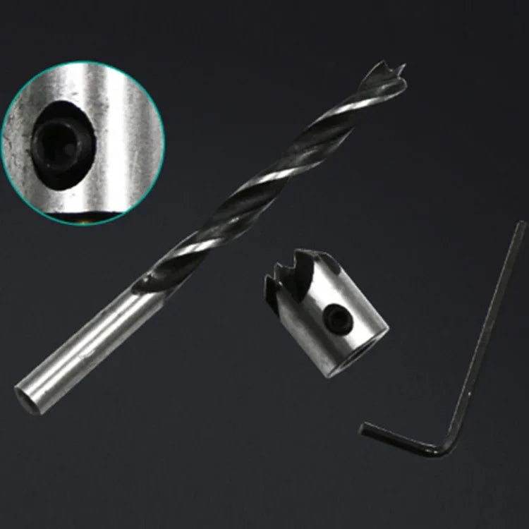 4 in 1 Woodworking Countersink Chamfer Three-Pointed High-Speed Steel Drill Bits Set, 3-6mm, 4 PCS/Set