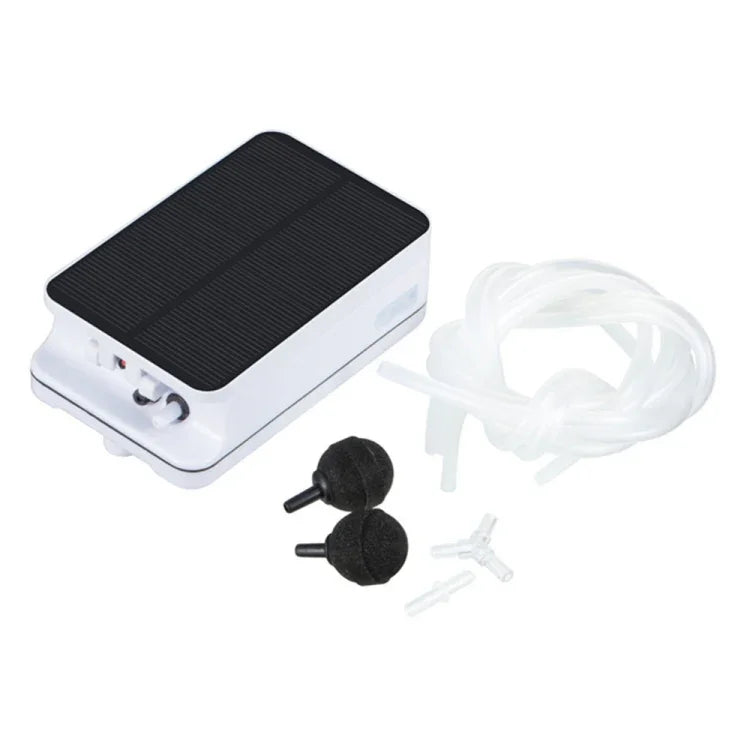 5V Foldable Aquarium Fish Tank Solar Power Air Pump Oxygenator, US Plug, Solar Power Oxygenator
