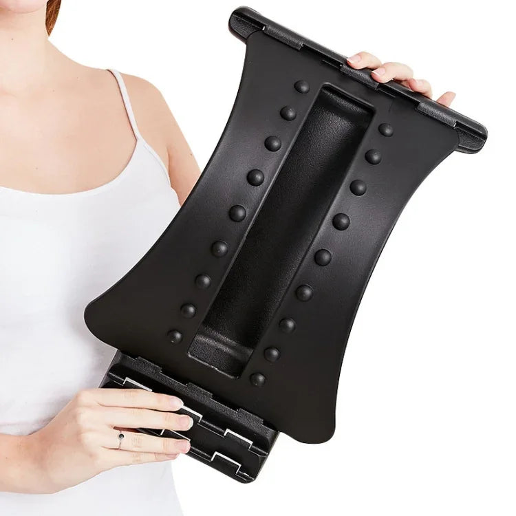 Lumbar Traction Stretching Device Posture Corrector Waist Support Spine Pain Relief Back Massage Stretcher, Ordinary Black