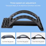 Lumbar Traction Stretching Device Posture Corrector Waist Support Spine Pain Relief Back Massage Stretcher, Ordinary Black