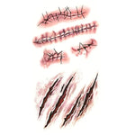 20pcs S-165 Halloween Terror Wound Realistic Scratches Injury Scar Temporary Tattoo Sticker, S-165/20pcs