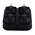 Ball Shape 4-Grid Silicone Ice Cube Mold, Ball Shape