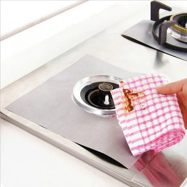2 PCS Gas Furnace Surface Ultra-thin Fibre Material Stovetop Protective Cleaning Pad, Size: 27*27 cm (Beige)
