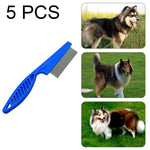 5 PCS Pet Cats Dogs Supplies Combs Fine Toothed Stainless Steel Needle Fleas Removal Combs, Length: 14cm, Length: 14cm, Blue, Length: 14cm, Purple, Length: 14cm, White