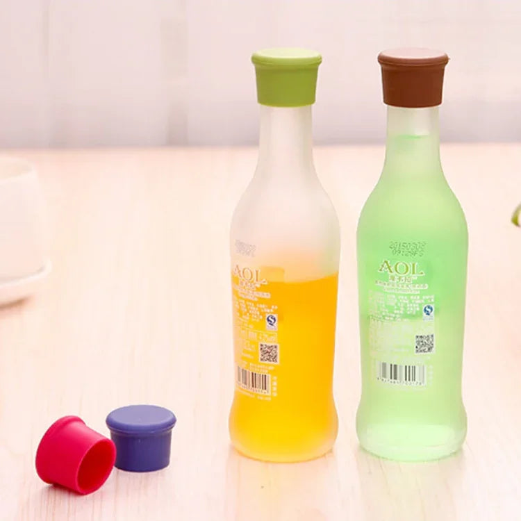 10 PCS Candy Color Silicone Wine Beer Condiments Bottle Stopper Random Color Delivery, 10 PCS Candy Color