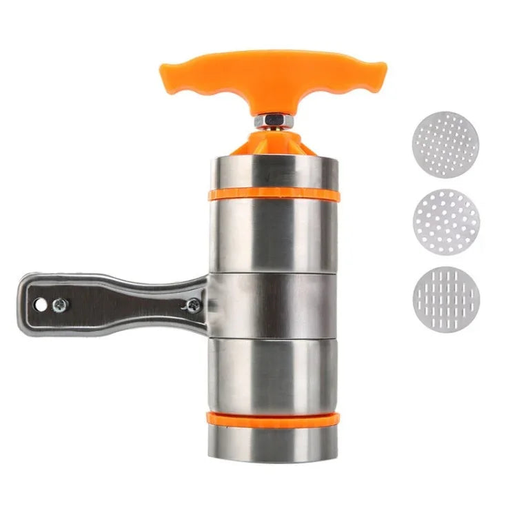 3 Molds Household Manually Small Stainless Steel Pressing Style Handhold Noodle Machine, 3 Molds