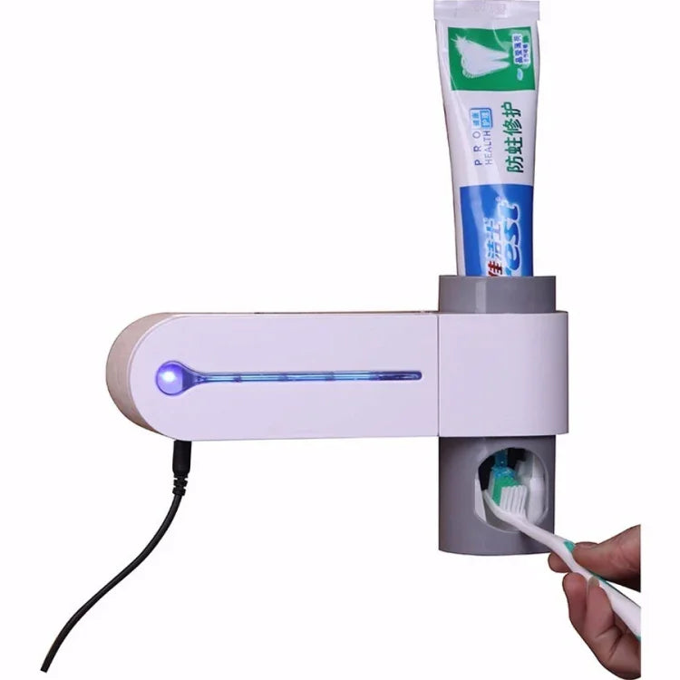 Automatic Toothpaste Dispenser Dental UV Ultraviolet Toothbrush Sterilizer Storage Holder