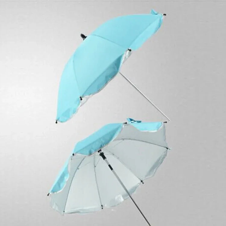 Adjustable Laciness Umbrella For Golf Carts, Baby Strollers/Prams And Wheelchairs To Provide Protection From Rain And The Sun, Azure, Pink