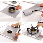 Gas Furnace Surface Ultra-thin Fibre Material Stovetop Protective Cleaning Pad, Size: 27*27cm, 0.2mm (Silver), 0.2mm