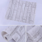 White Brick Creative 3D Stone Brick Decoration Wallpaper Stickers Bedroom Living Room Wall Waterproof Wallpaper Roll, Size: 45 x 1000cm, White brick