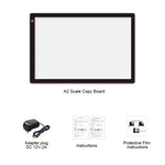A2 Size 23W 12V  LED Three Level of Brightness Dimmable Acrylic Copy Boards for Anime Sketch Drawing Sketchpad, with Power Adapter, A2 with Power Adapter