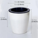 Lazy Flower Pots Automatic Water-absorbing Hydroponic Potted Plants Circular Resin Plastic Flower Pots Double-layer Design Self Watering Planter, Diameter: 13cm, Height: 13.7cm, Diameter: 13cm, Height: 13.7cm