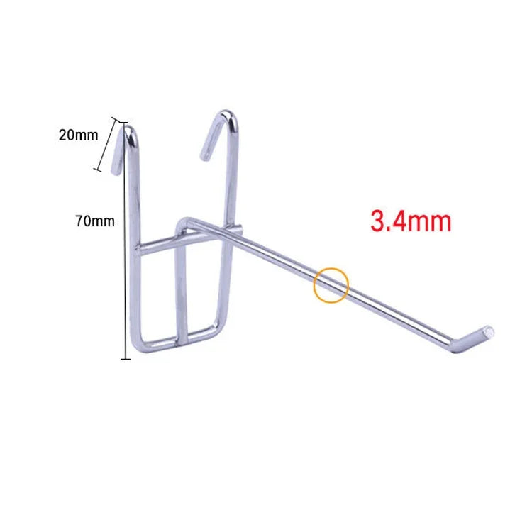 10pcs 3.5mm Supermarket Iron Grid Shelf Hook, Length: 10cm, 3.5mm  10cm