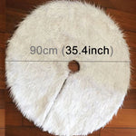 Christmas Tree Plush Skirt White Round Ornament Decoration, Diameter: 90cm, 90cm
