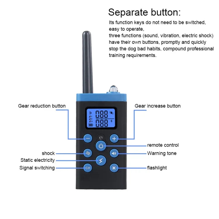 Automatic Anti Barking Collar Pet Training Control System + Electric Shock PU Leather Collar for Dogs, PD525