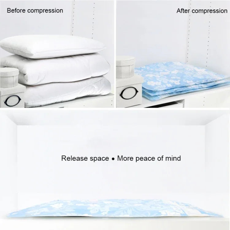 Space Saving Orchids Pattern Vacuum Storage Bag, Thinken Quilts Clothing Vacuum Seal Storage Bag, Size: 60*80 cm, Size: 60*80 cm