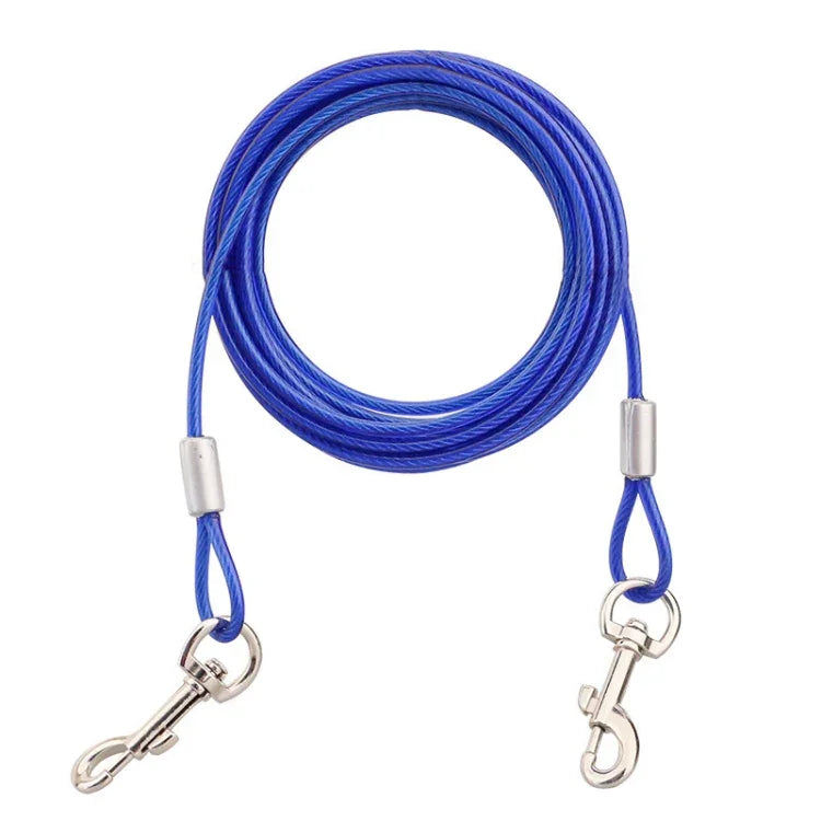 Double-end Steel Wire Rope Pet Dogs 2 in 1 Traction Rope Pet Walking Leads With Handle, Length: 10m,Random Color Delivery, Length: 10m