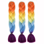 Fashion Color Gradient Individual Braid Wigs Chemical Fiber Big Braids, Random Color Delivery, Length: 60cm, Random Color Delivery