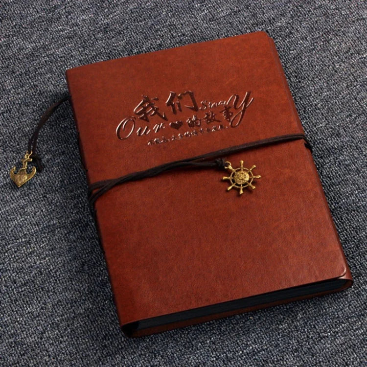 DIY Creativity Loose-leaf Type Retro Imitation Leather Lashing Children Growth Memorial Photo Album, Lashing
