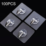 100 PCS Kitchen Bathroom Wall Hanging Transparent Non-marking Glue Hook, Non-marking Glue Hook