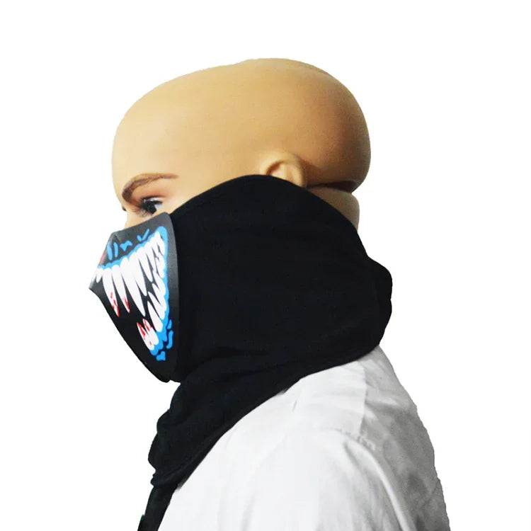 FG-MA-02 Halloween Mask Voice Control LED Cold Light Terror Cosplay Mask, FG-MA-02