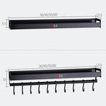50cm 8 Hooks Kitchen Multi-function Wall Hanging Holder Seasoning Storage Rack, 50cm 8 Hooks (Silver)
