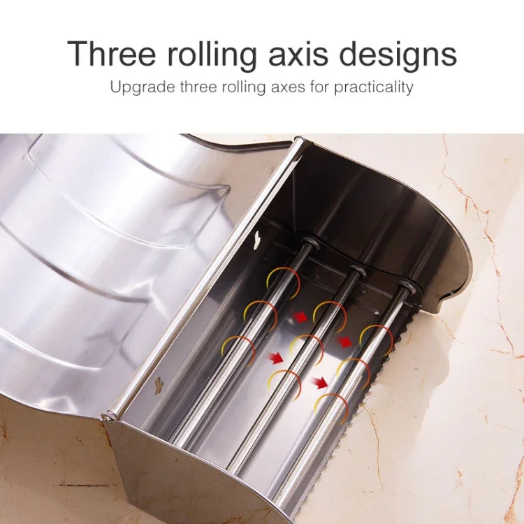 K8 304 Stainless Steel Bathroom Wall-mounted Waterproof Bright Light Paper Towel Roll Holder, K8